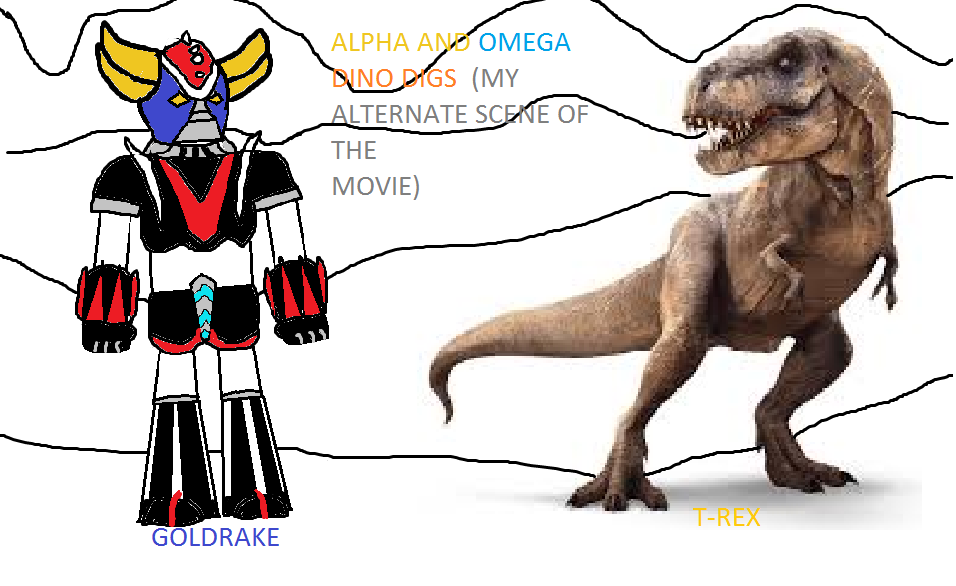 Goldrake Vs T Rex Alternate Scene Of The Movie - Alpha And Omega Dino Digs T Rex - HD Wallpaper 