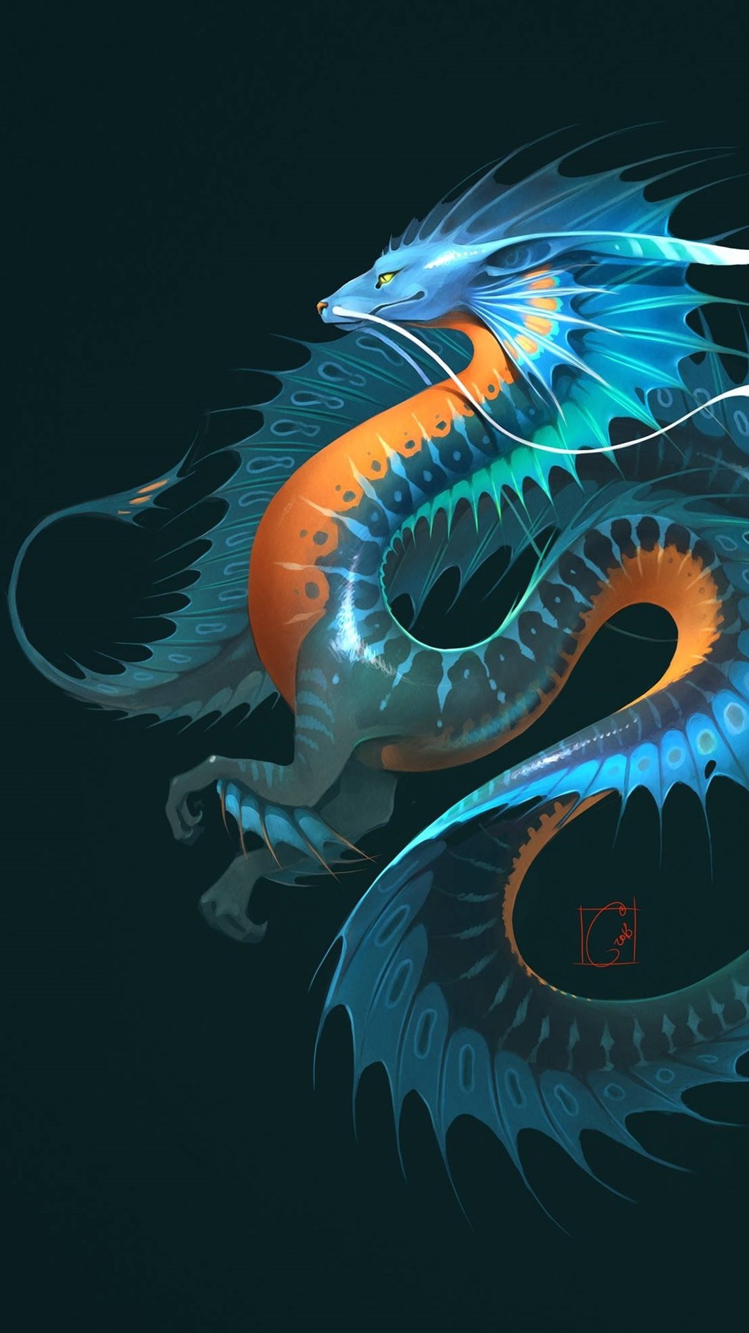 Iphone Wallpaper Dragon, Fantasy Animal - Blue Water Dragon - HD Wallpaper 