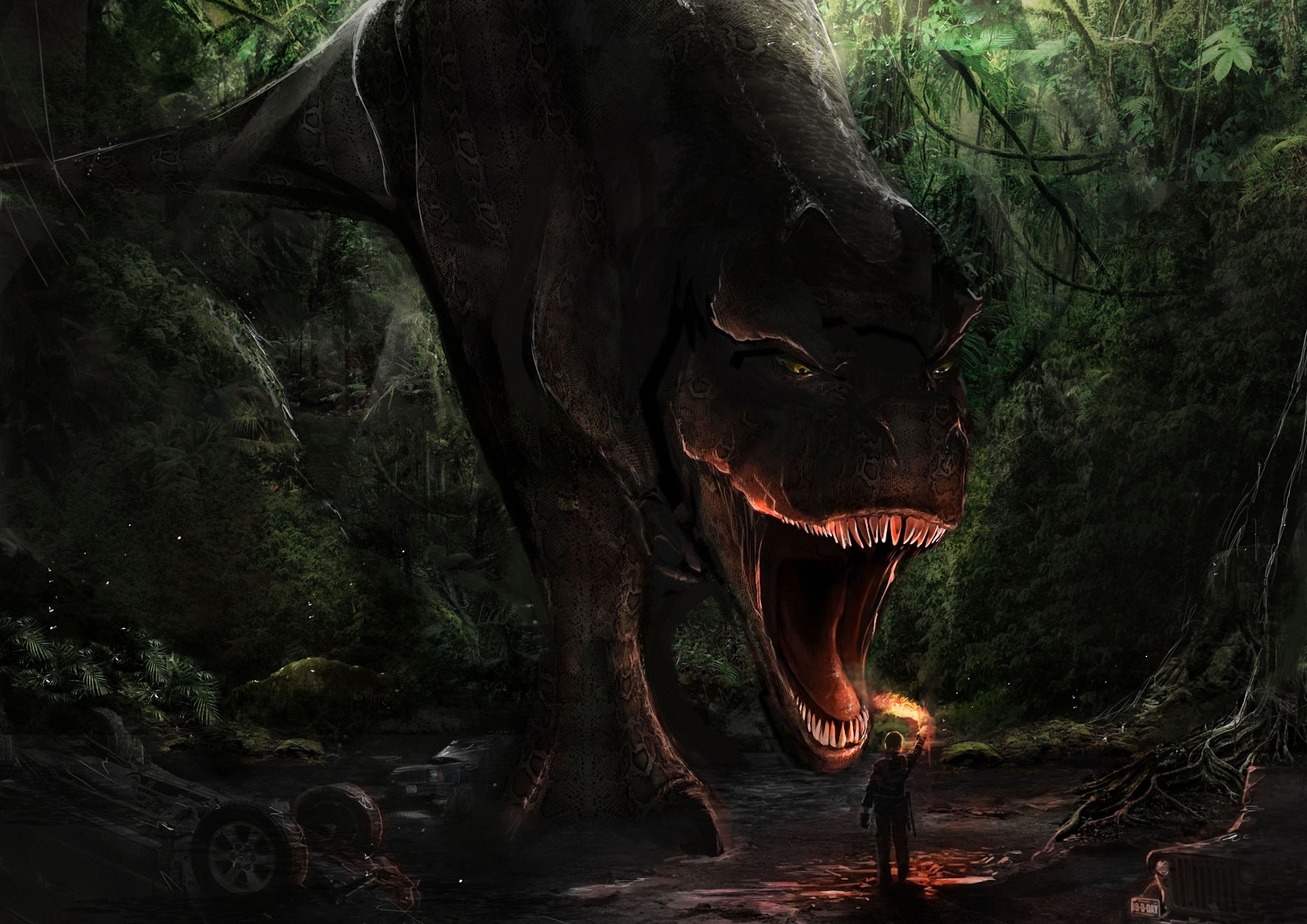 T Rex Fantasy Art - HD Wallpaper 