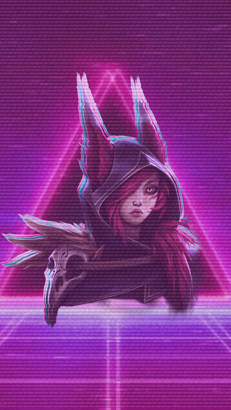 Xayah Vaporwave Iphone Wallpaper - Xayah Wallpaper Phone - HD Wallpaper 