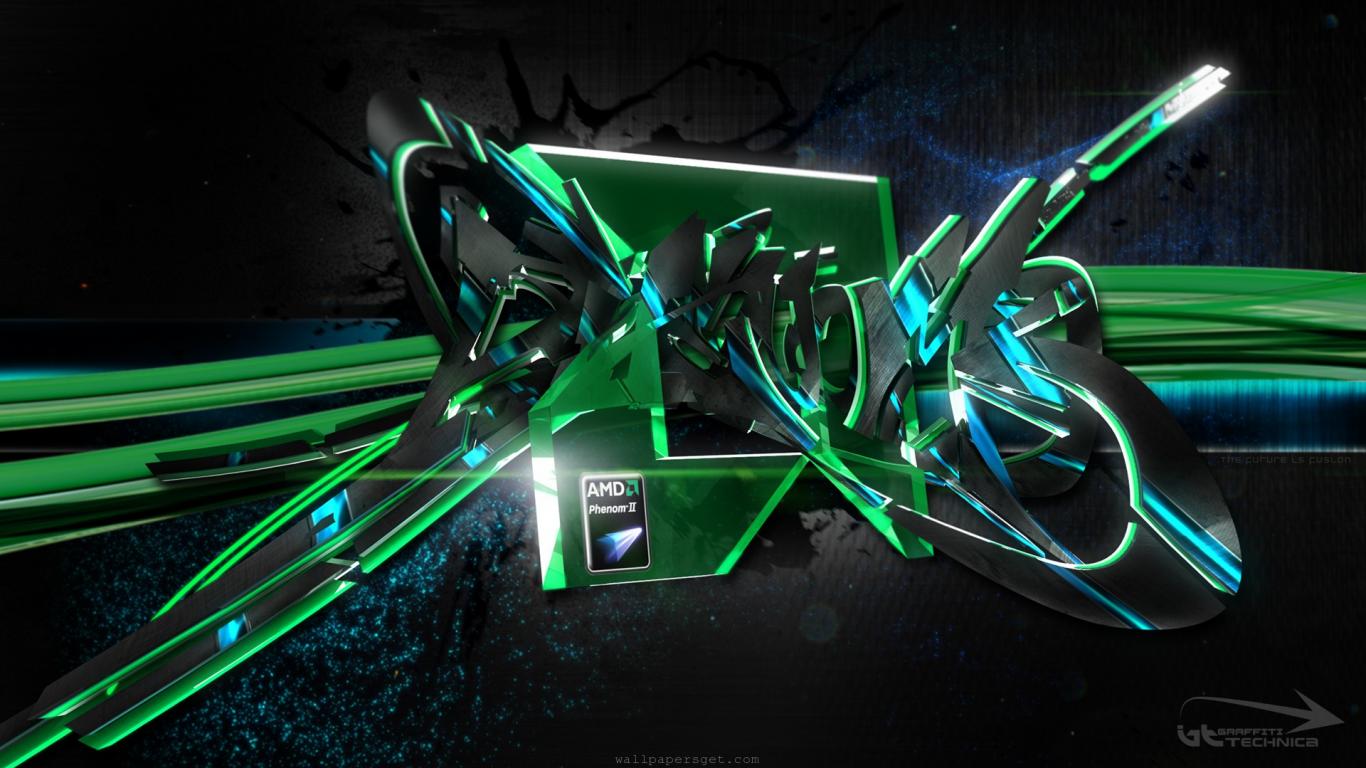 Nvidia 3d Graffiti Wallpaper Hd 1366x768 Wallpaper Teahub Io