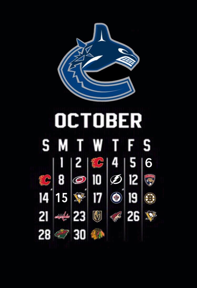 Canucks October 2019 Schedule - HD Wallpaper 