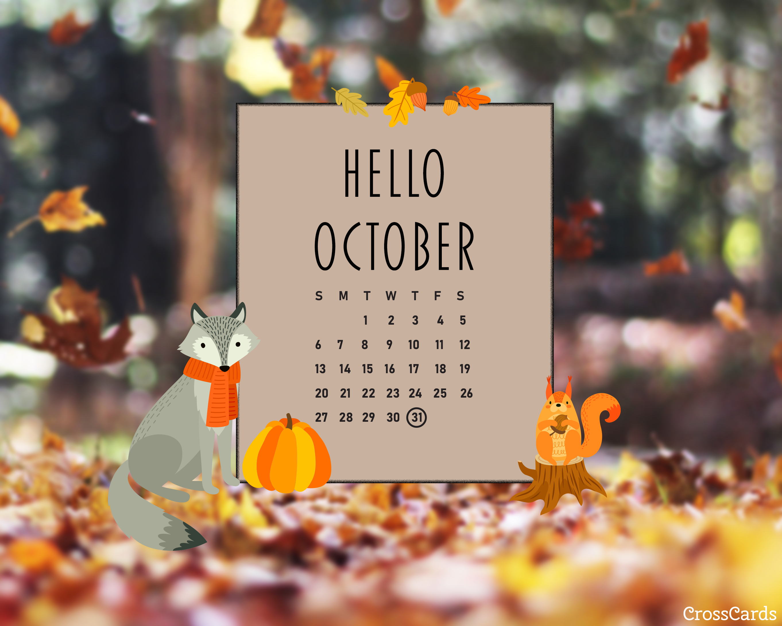 October 2019 Desktop Calendar - HD Wallpaper 