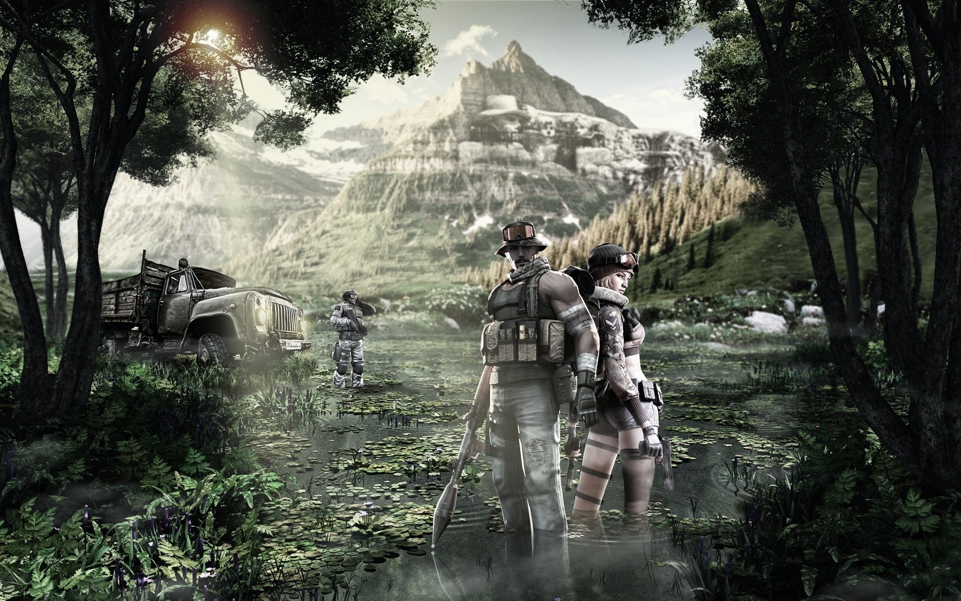 Other Games Outdoors Tree Water Landscape Nature Wood - Walpaper Hd Point Blank - HD Wallpaper 