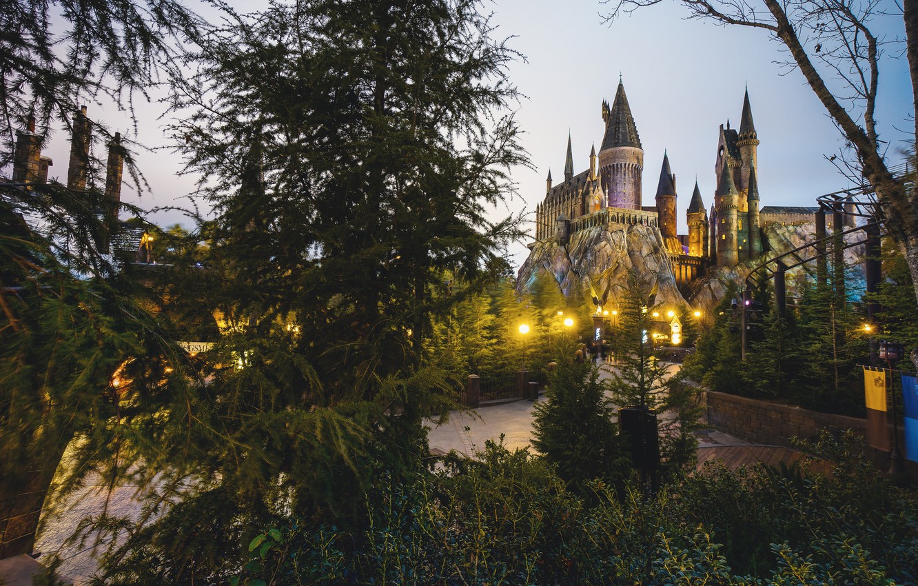 Photo Wallpaper Castle, Tower, Hogwarts, Wizarding - Islands Of Adventure - HD Wallpaper 