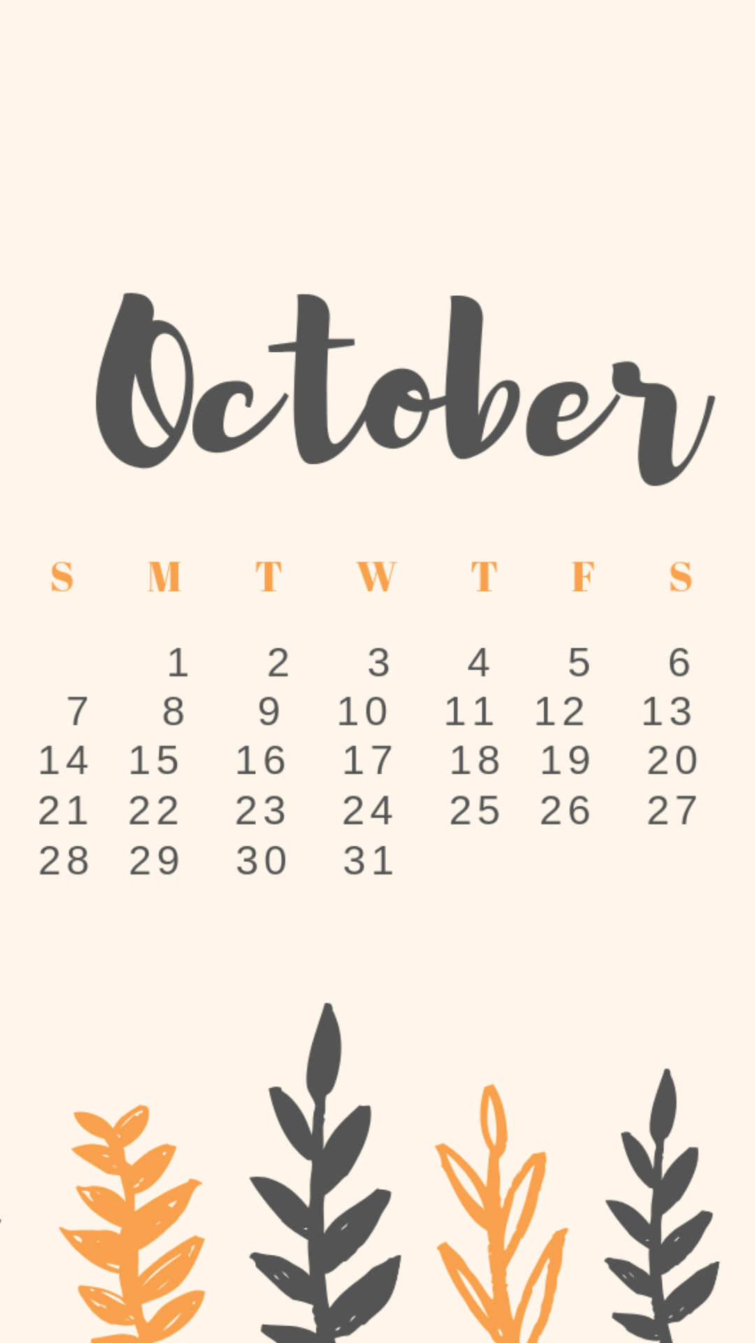 October 2019 Desktop Calendar - HD Wallpaper 