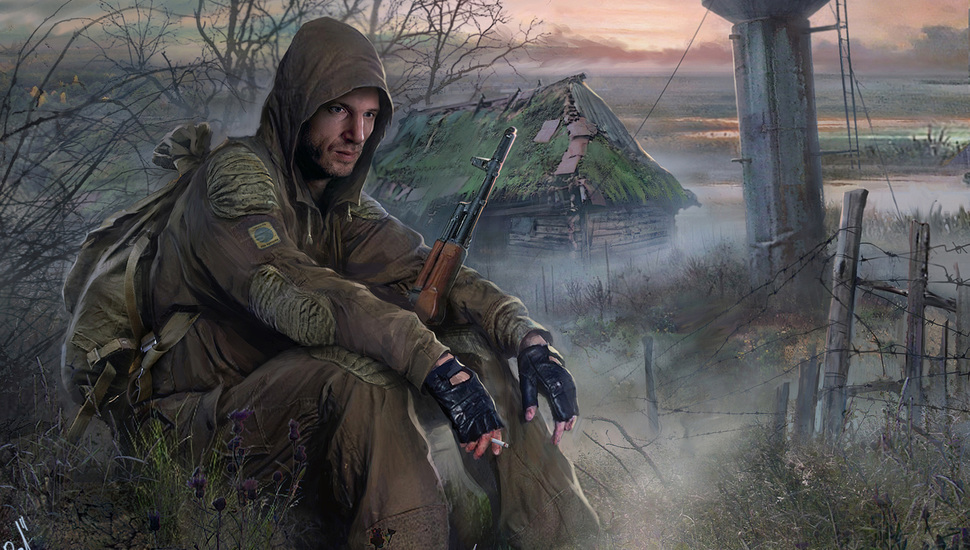 House, Stalker, Man, Stalker, Ukraine, Pripyat, Kalash - Chernobyl Stalker - HD Wallpaper 