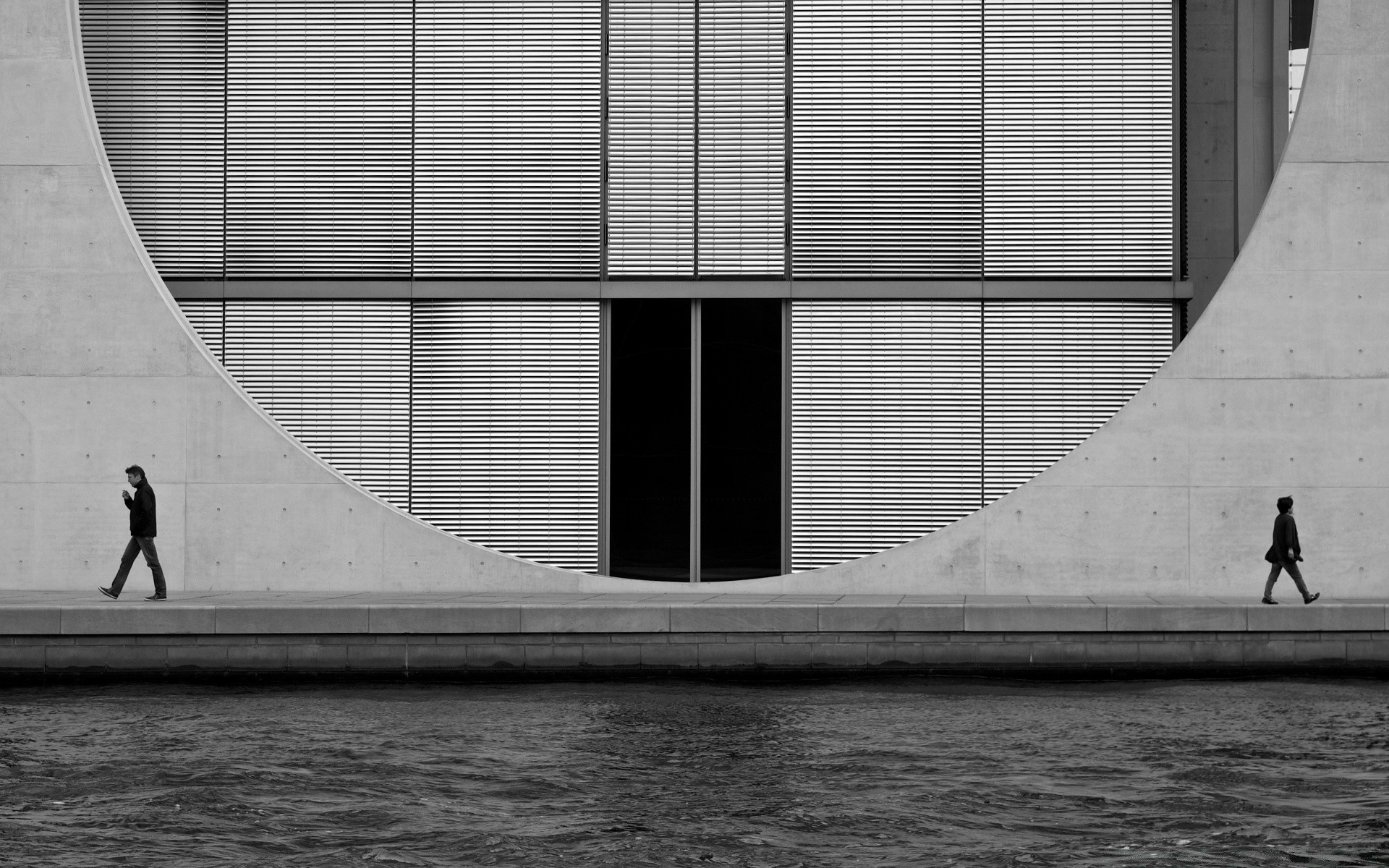 Black And White Architecture City Monochrome Building - Architecture Black And White - HD Wallpaper 