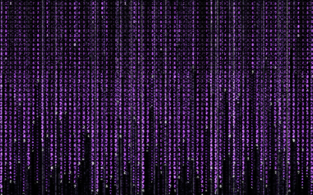 Purple Matrix Code - HD Wallpaper 