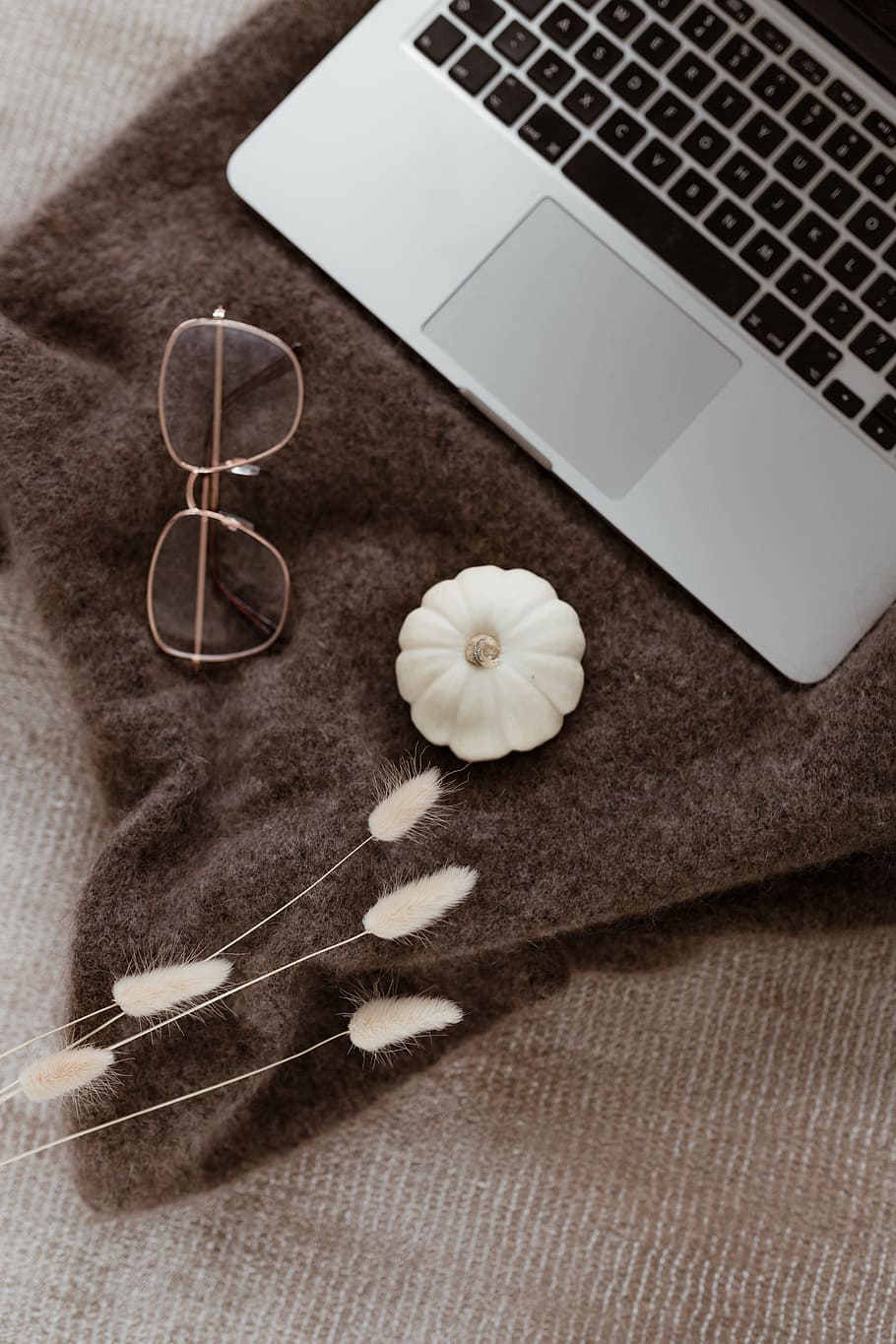 Laptop, Glasses & Small White Pumpkin, Macbook, Macbook - Camera And Laptop Background - HD Wallpaper 