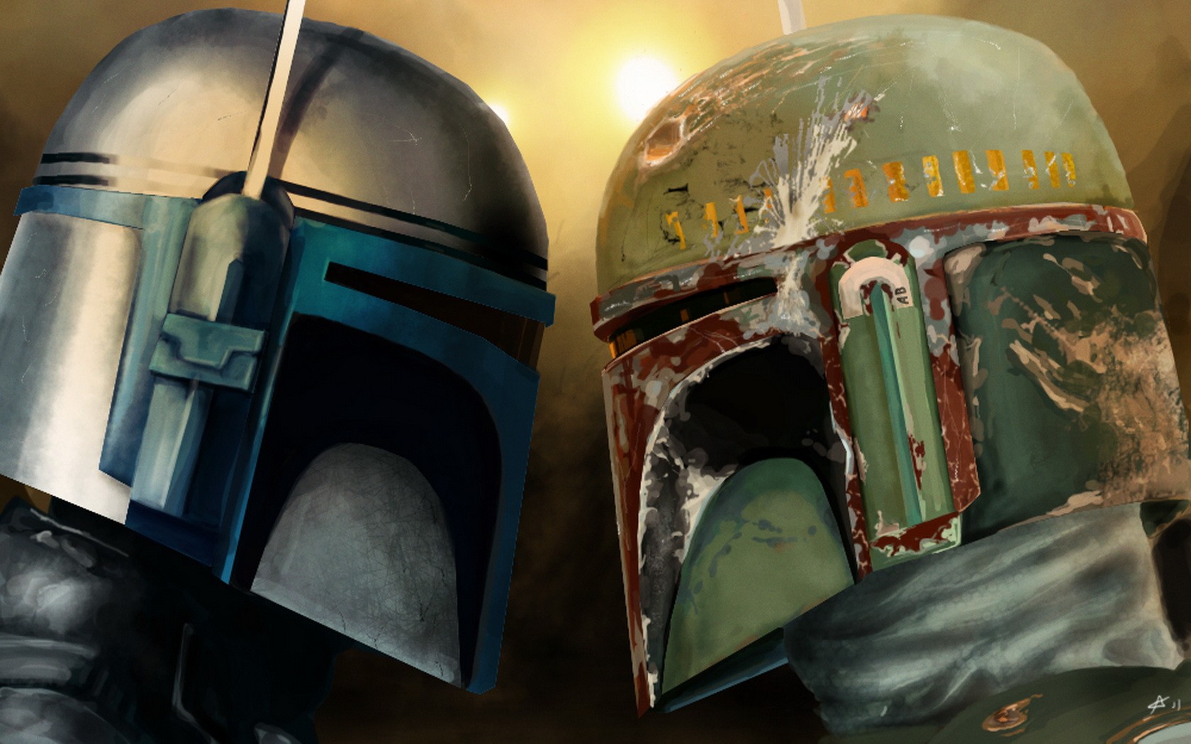 Wallpaper - Boba Fett And Jango Fett Art - HD Wallpaper 