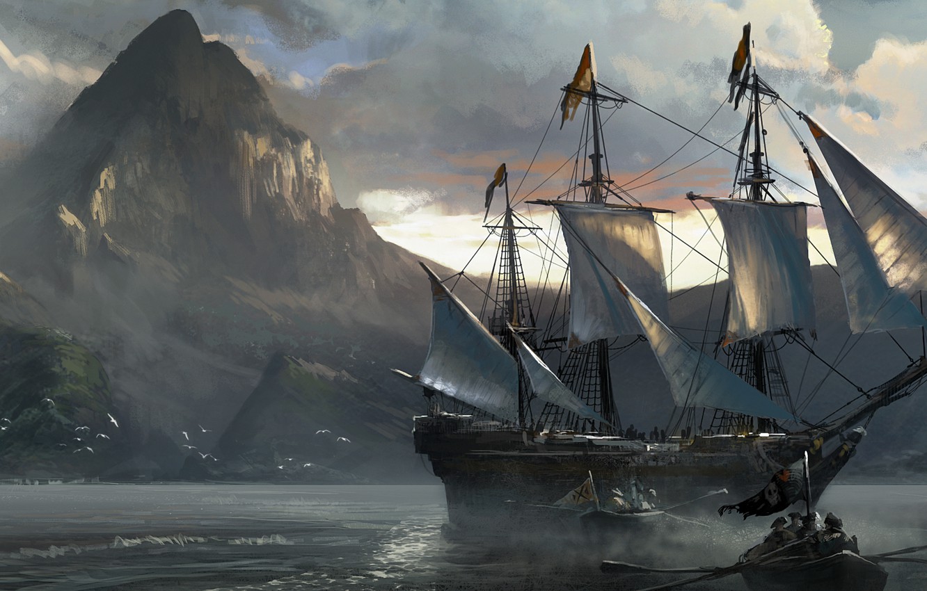 Photo Wallpaper Sea, Ship, Assassin S Creed Iv - Assassins Creed Jackdaw - HD Wallpaper 