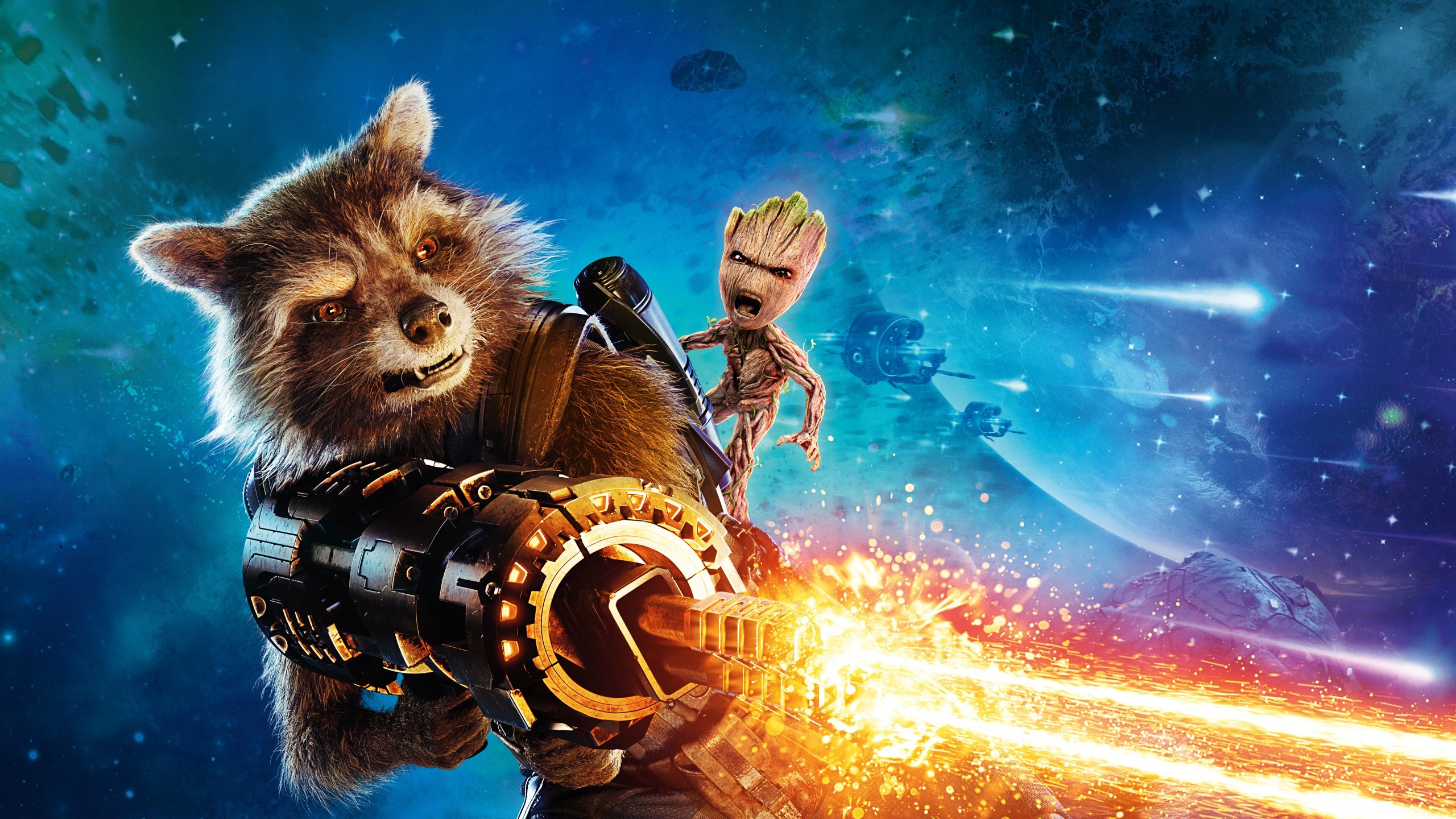 Ultra Hd 5k Resolutions - Baby Groot And Rocket - HD Wallpaper 