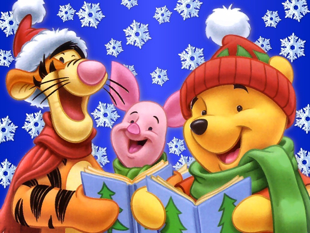 Merry Christmas Winnie The Pooh - HD Wallpaper 
