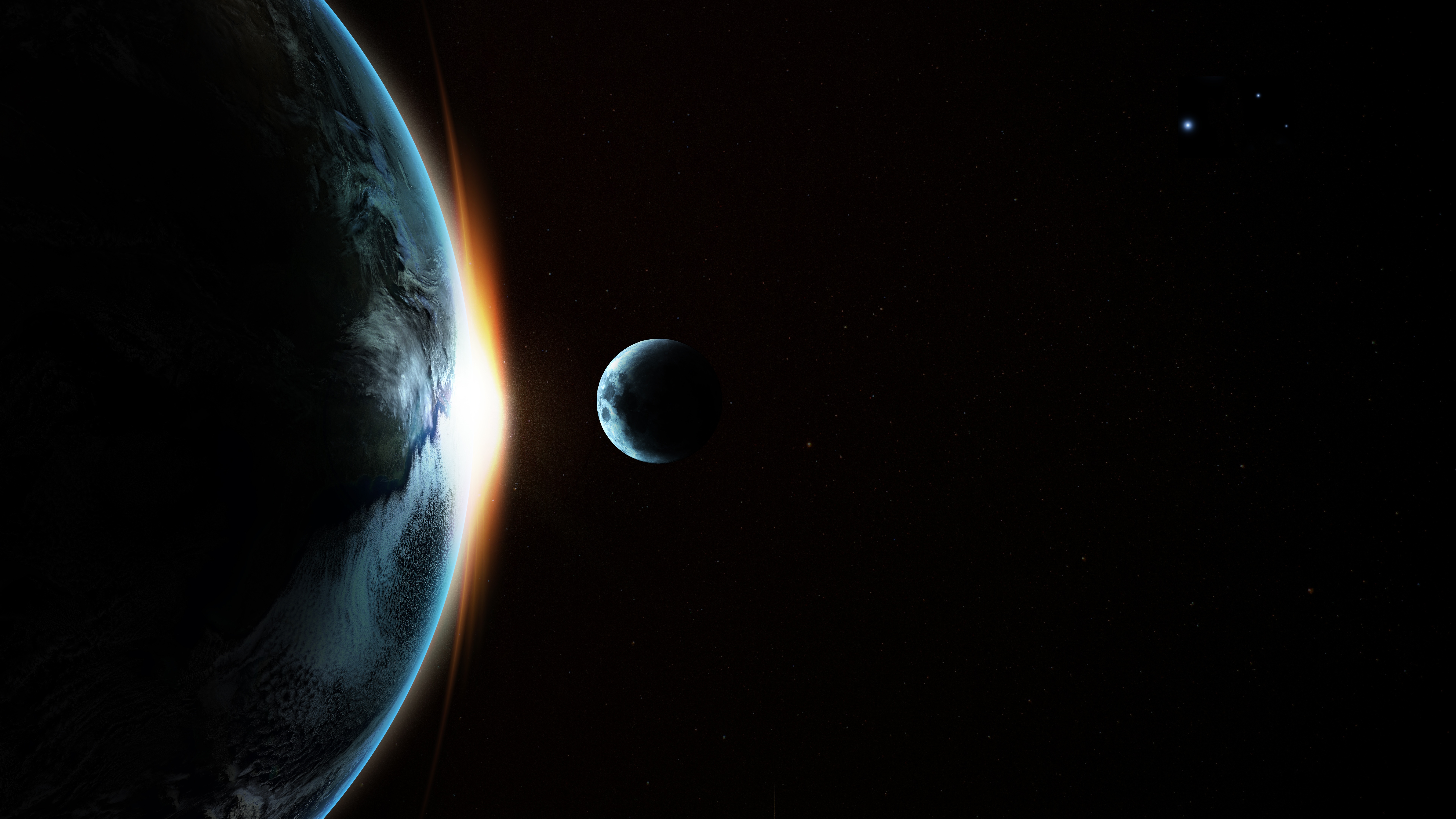 Wallpaper Earth, Moon, Transit, Galaxy - Ultra Hd Earth 4k - HD Wallpaper 
