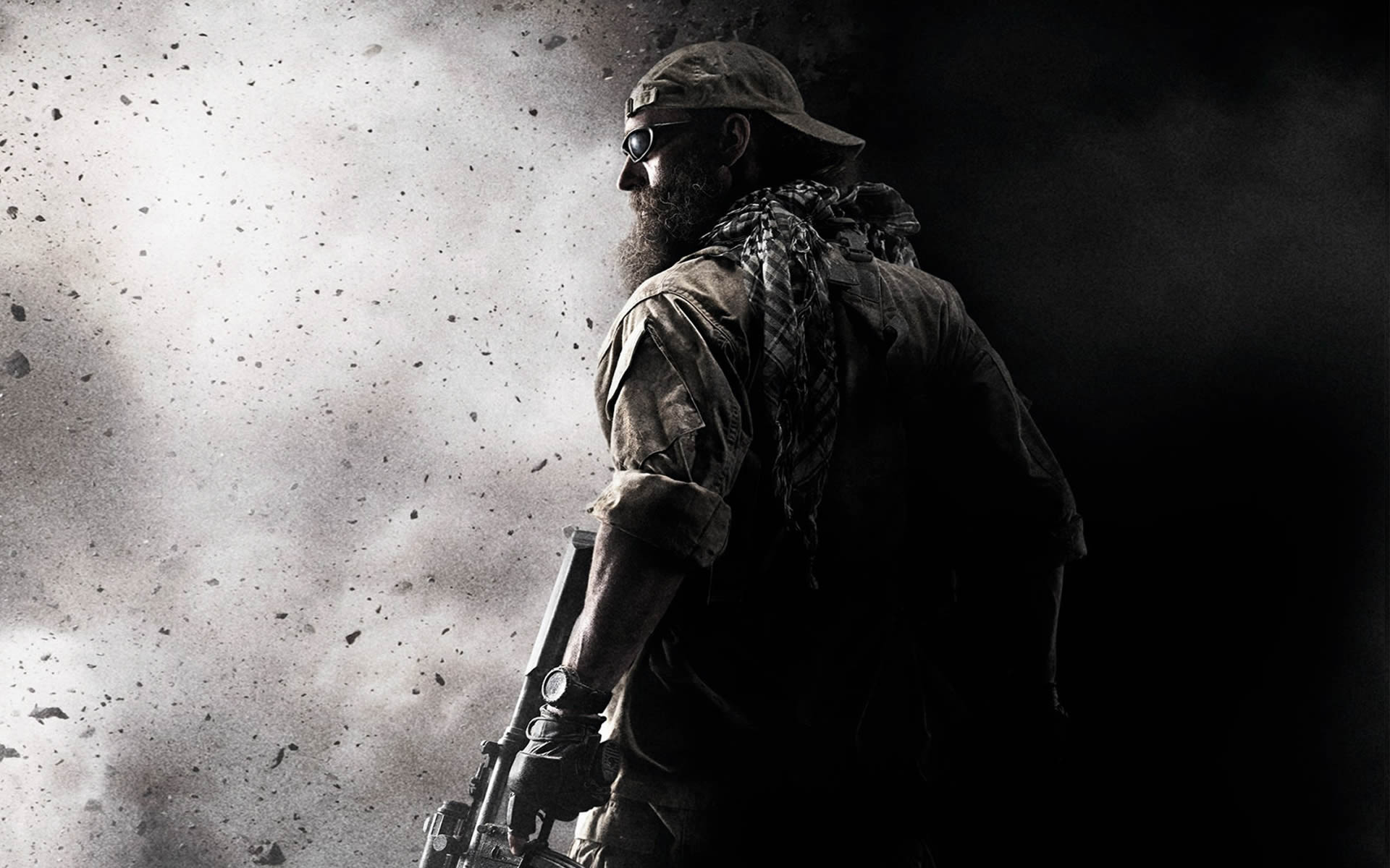 Bearded Marine - Black And White Gaming - HD Wallpaper 