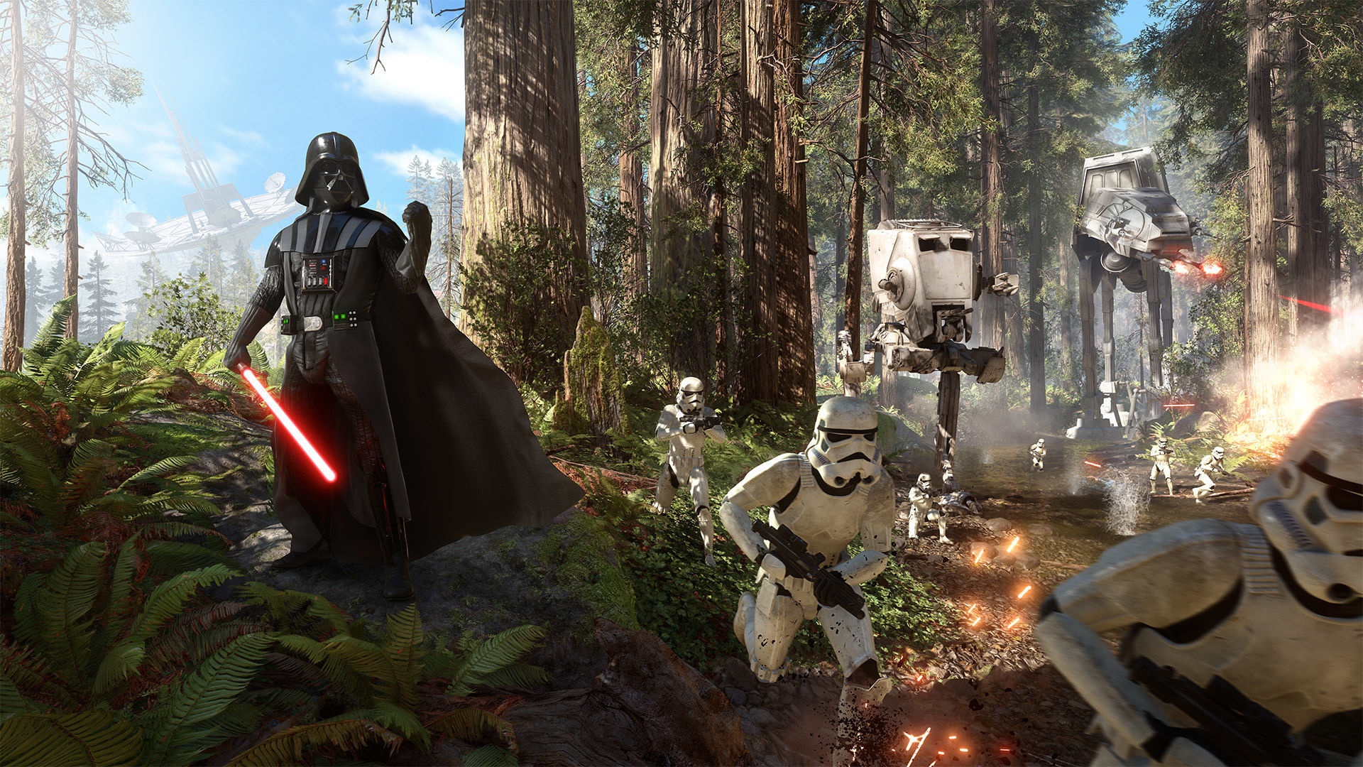Wallpaper Star Wars Battlefront Stormtrooper Forest - Star Wars Battlefront Endor - HD Wallpaper 