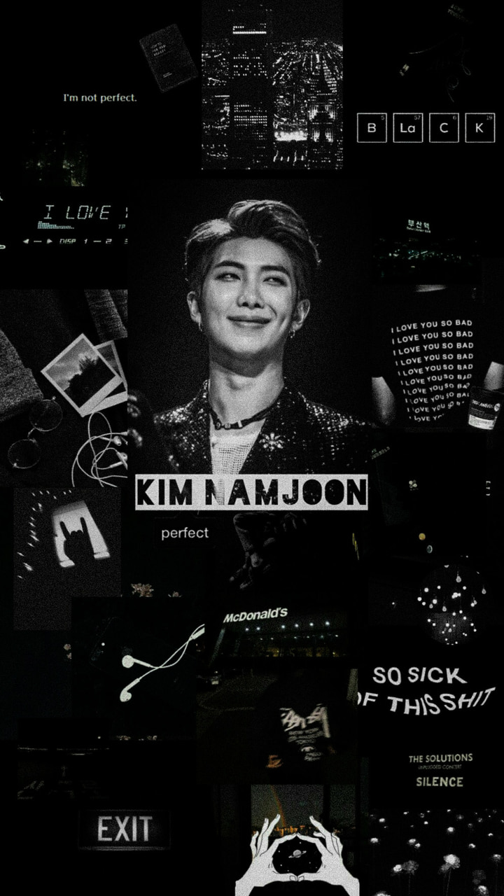 Aesthetic, Black, And Wallpaper Image - Namjoon Aesthetic Wallpaper Black - HD Wallpaper 