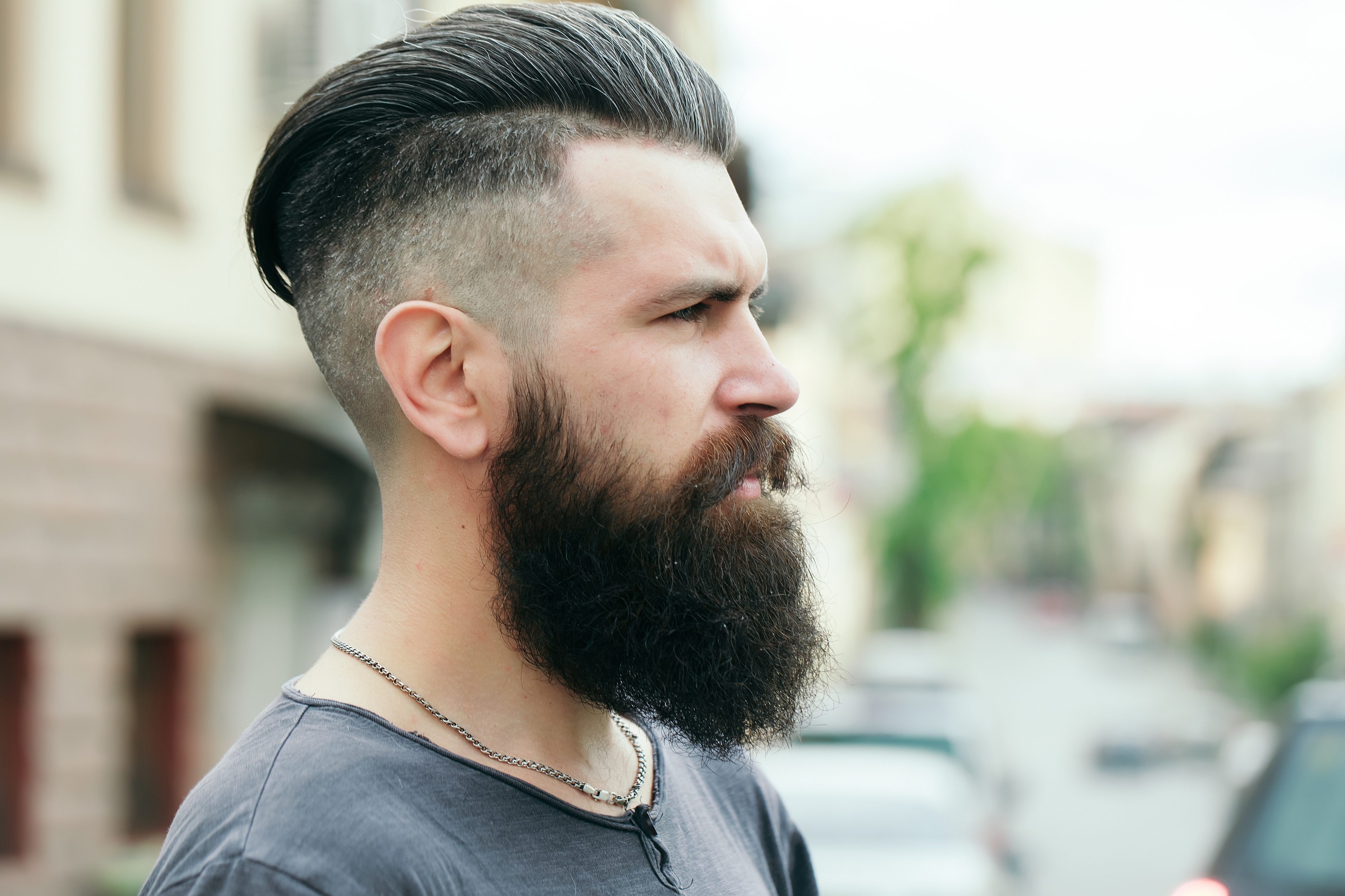 Male Models Beard Profile - HD Wallpaper 