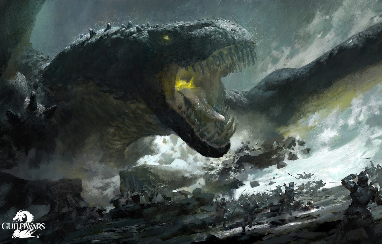 Photo Wallpaper Guild Wars 2, Mmo, Gw2, Tequatl - Ruan Jia Guild Wars - HD Wallpaper 