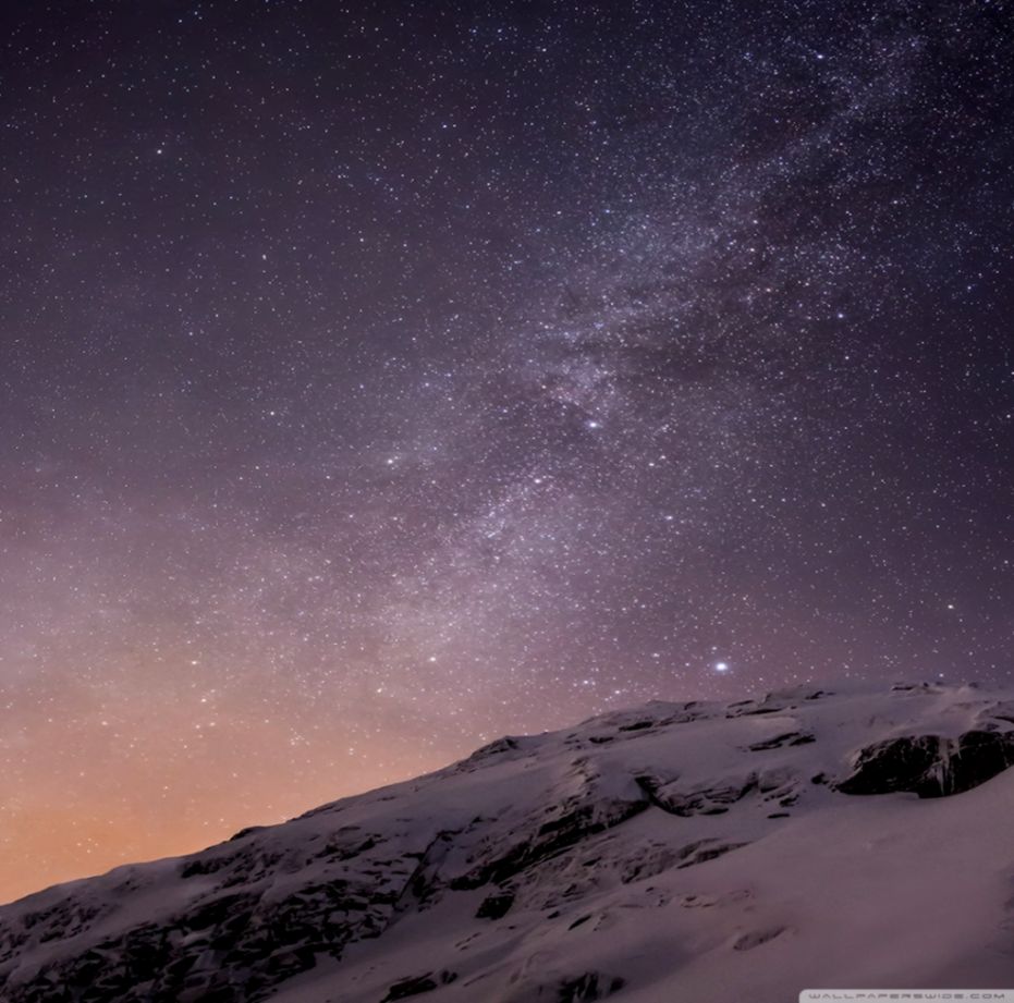 Apple Ios Mountains And Galaxy ❤ 4k Hd Desktop Wallpaper - Old Apple Wallpapers Hd - HD Wallpaper 