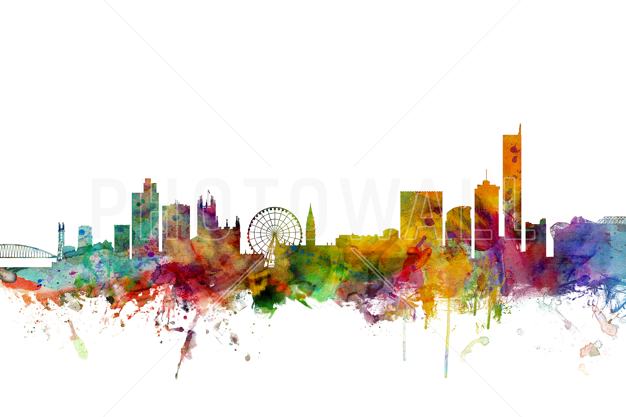 Manchester Skyline - Wallpaper - Kitchen - Manchester Skyline Art - HD Wallpaper 