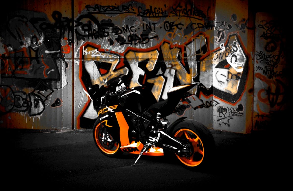 Wallpaper Black Motorcycle Black Rear View Bike Ktm - Ktm Rc8 Wallpaper Hd - HD Wallpaper 