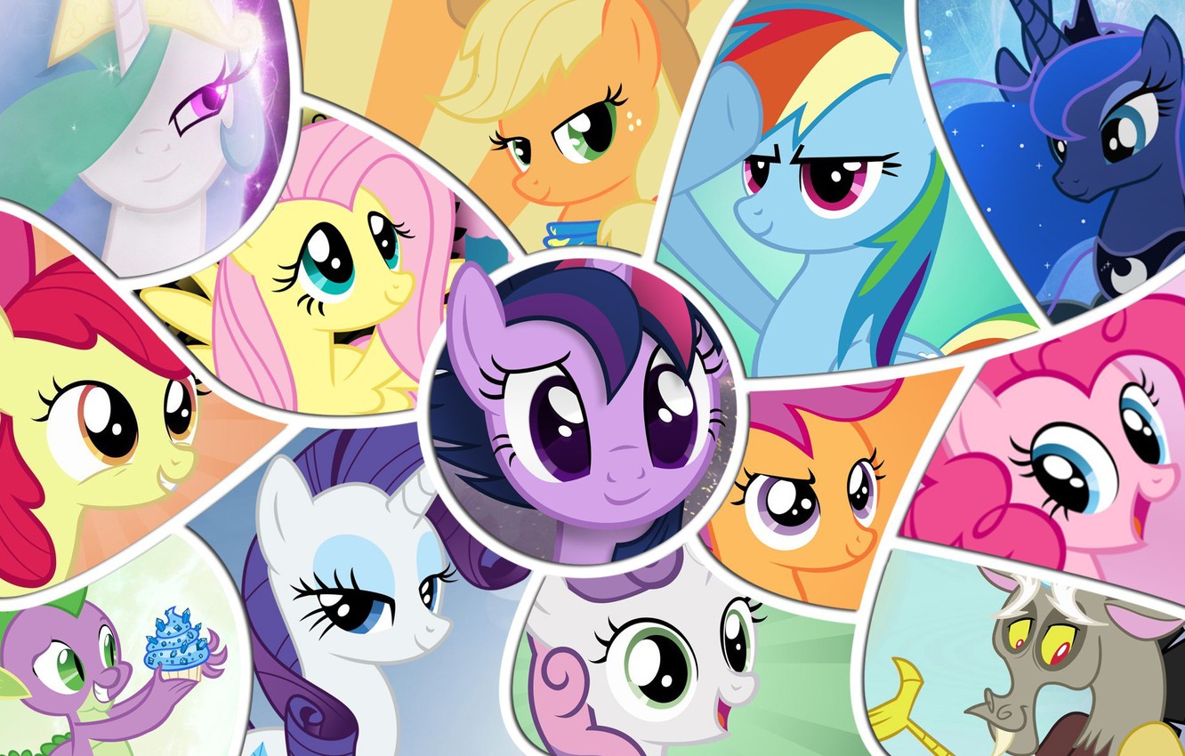 Photo Wallpaper The Moon, Rainbow, Applejack, My Little - Cartoon - HD Wallpaper 