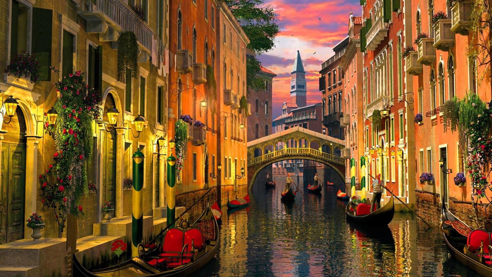 Venice Paintings Hd - HD Wallpaper 