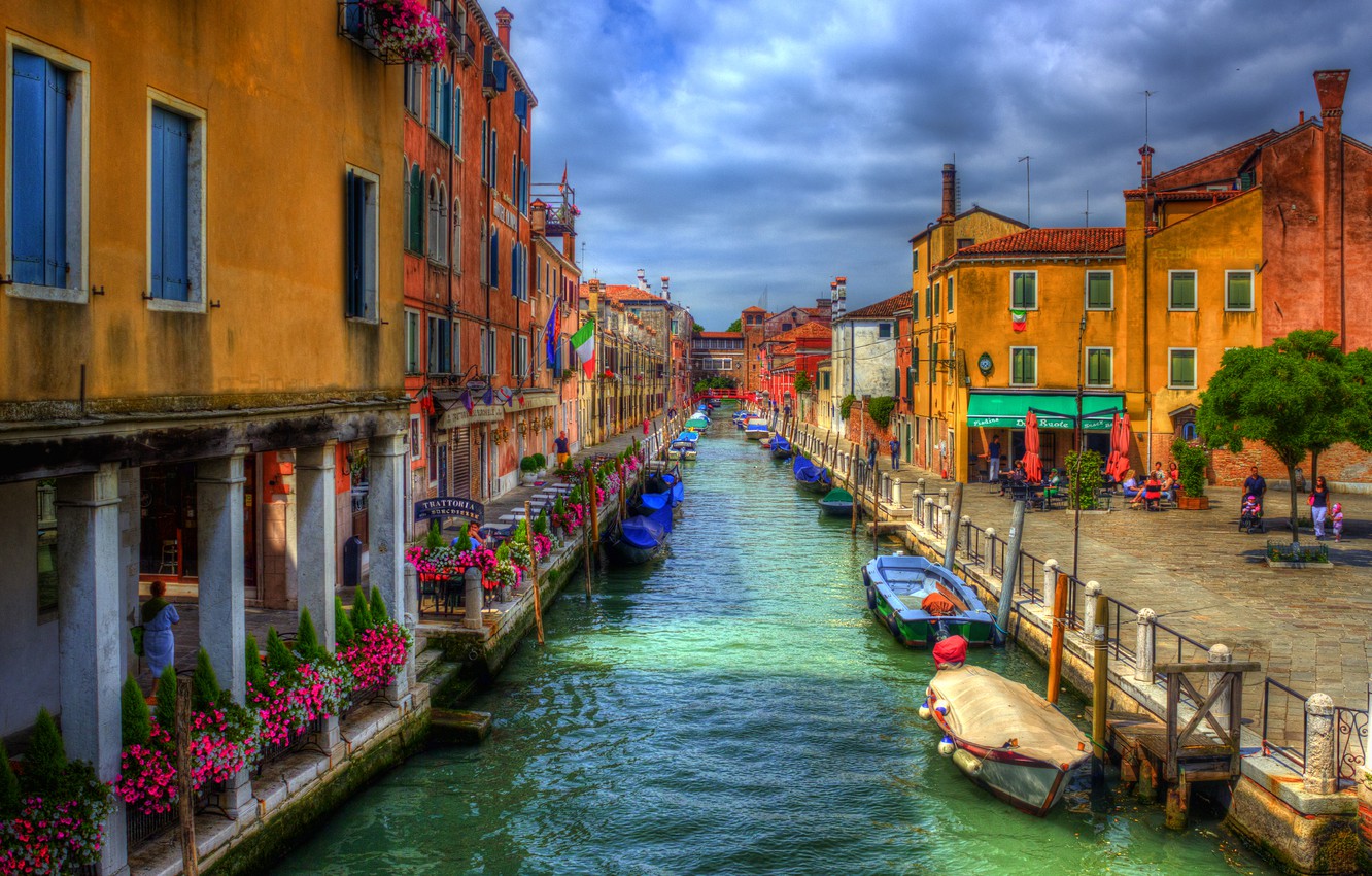Photo Wallpaper The Sky, Water, Flowers, Clouds, Home, - Venice Desktop Wallpaper Hd - HD Wallpaper 