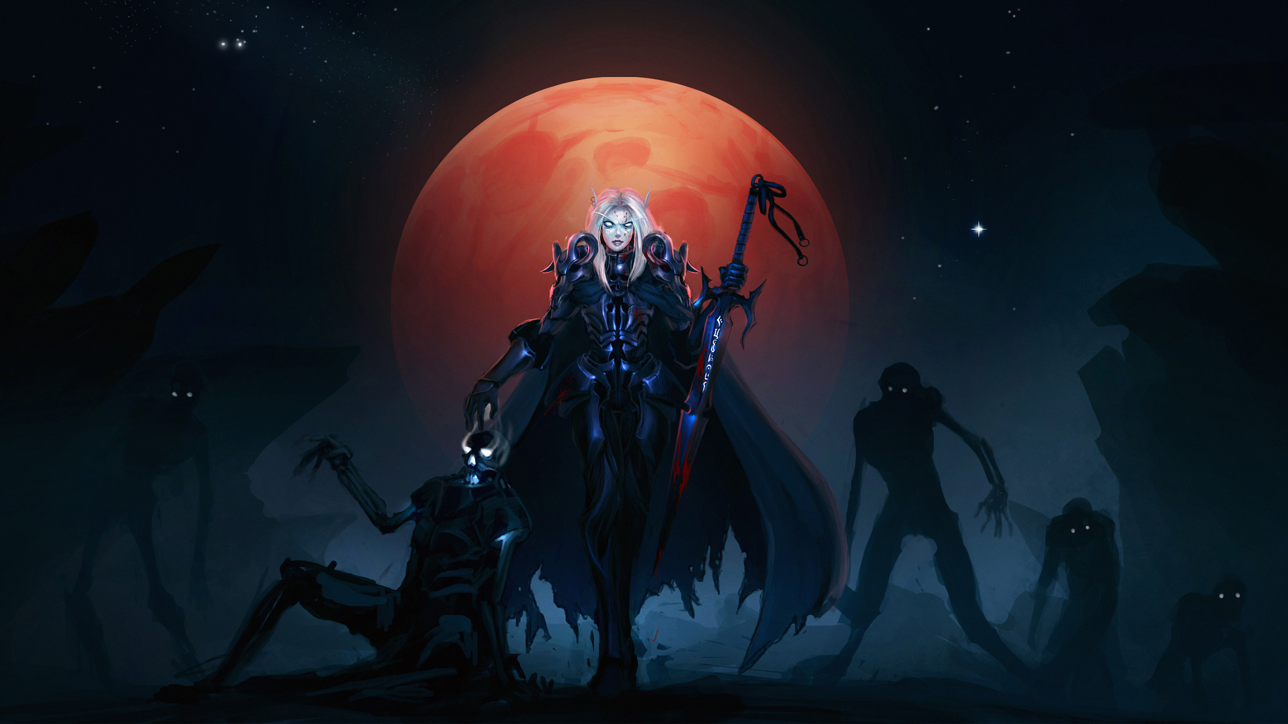 World Of Warcraft Blood Elf Wallpaper - Death Knight Wallpaper Wow - HD Wallpaper 