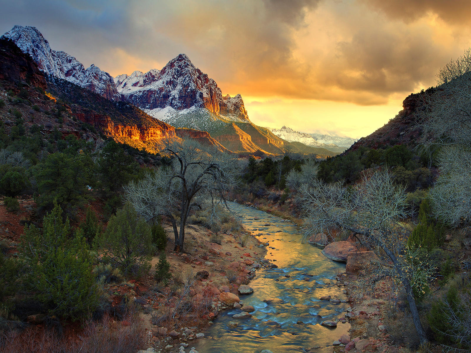 Zion National Park - Mt Zion In Winter - HD Wallpaper 