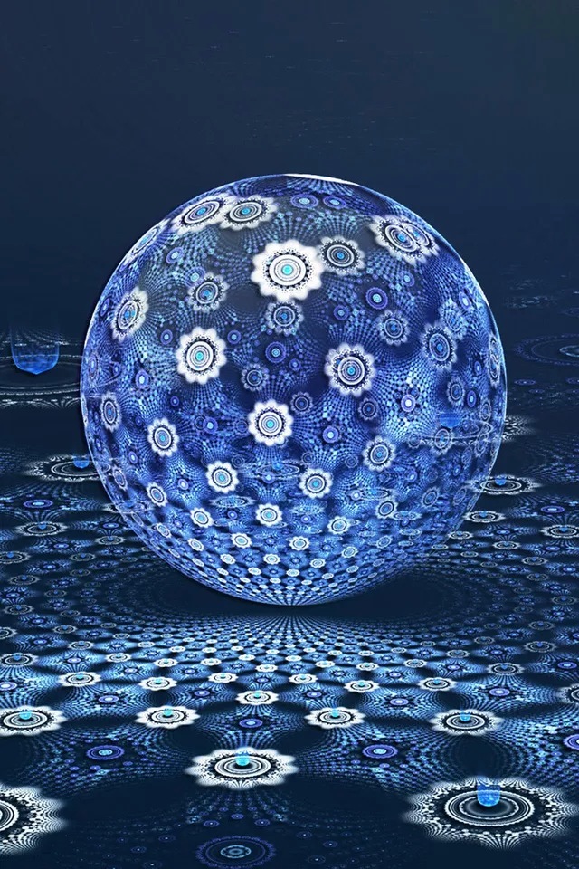 Blue Sphere Digital Pattern Iphone 4s Wallpaper - Iphone Wallpaper Illusion - HD Wallpaper 