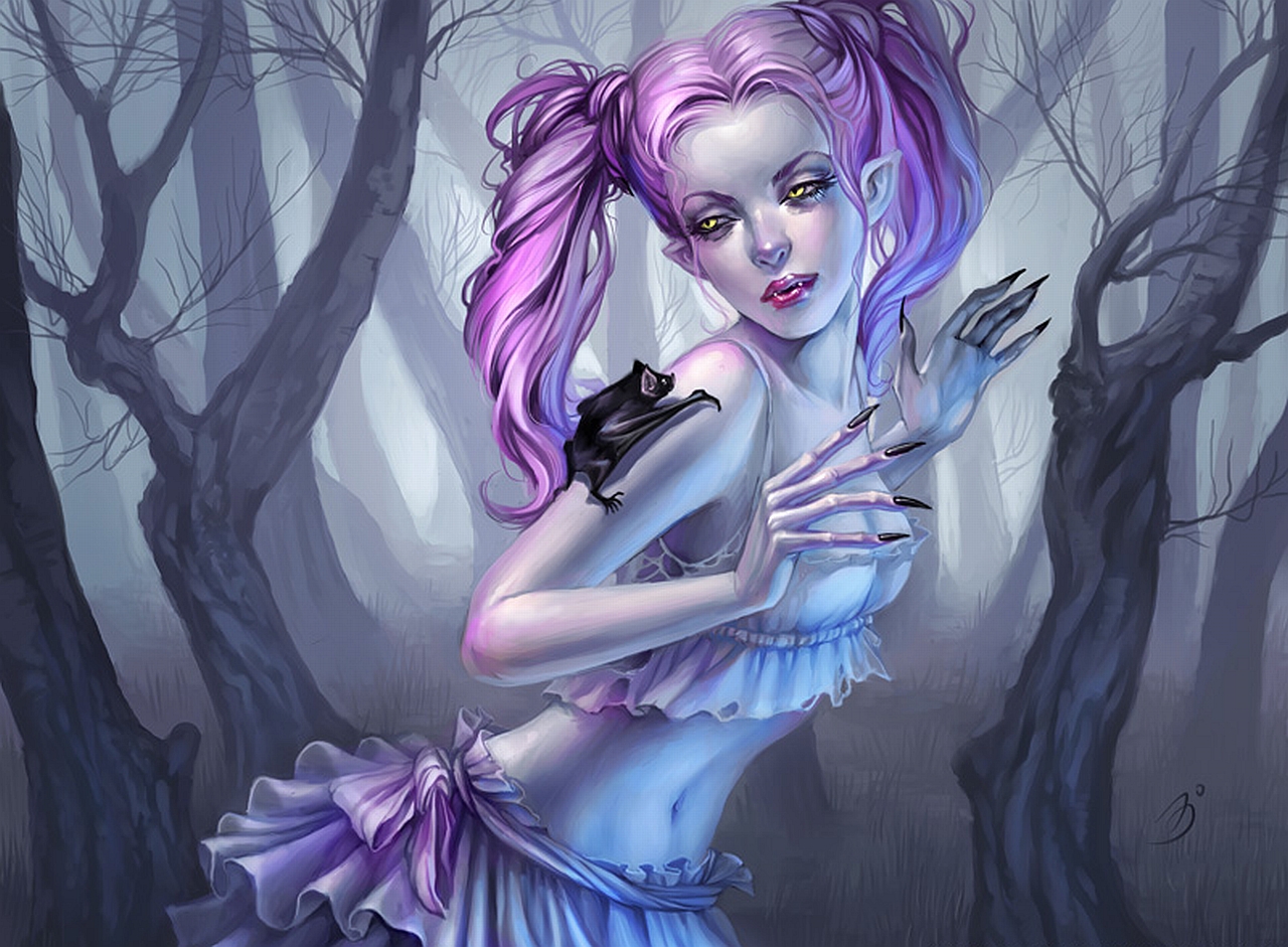 Beautiful Purple Elf - HD Wallpaper 