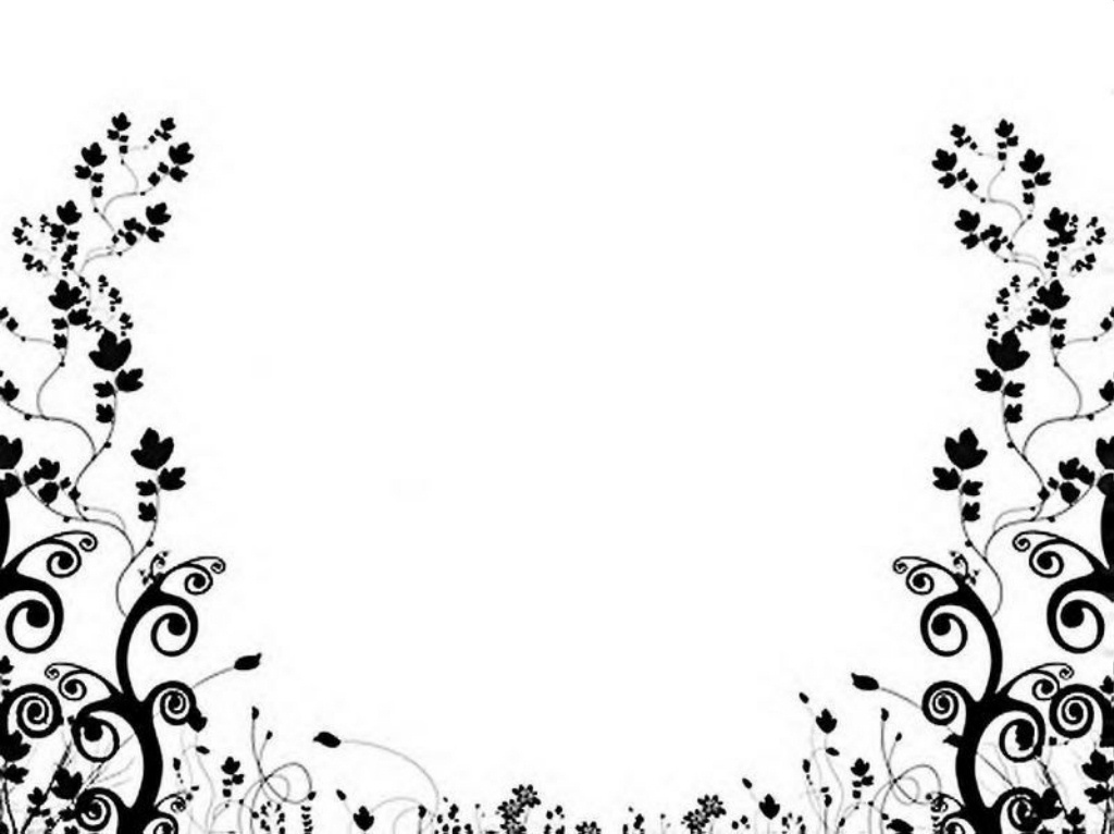 Black And White Flower Design - Black And White Floral Background Border - HD Wallpaper 