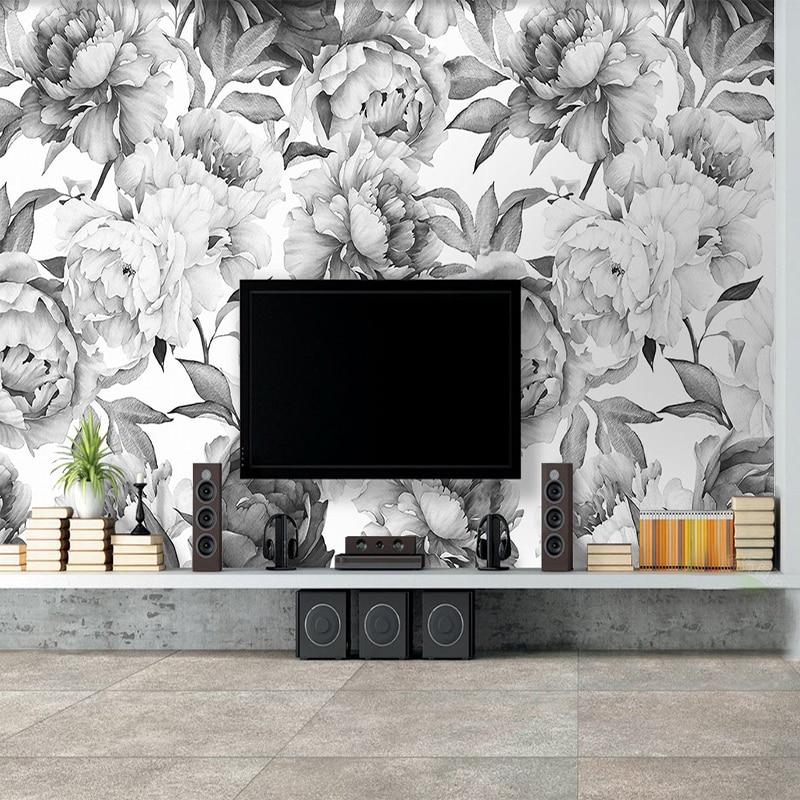 Black And White Mural Floral - 800x800 Wallpaper Black And White Mural Floral - 800x800 Wallpaper