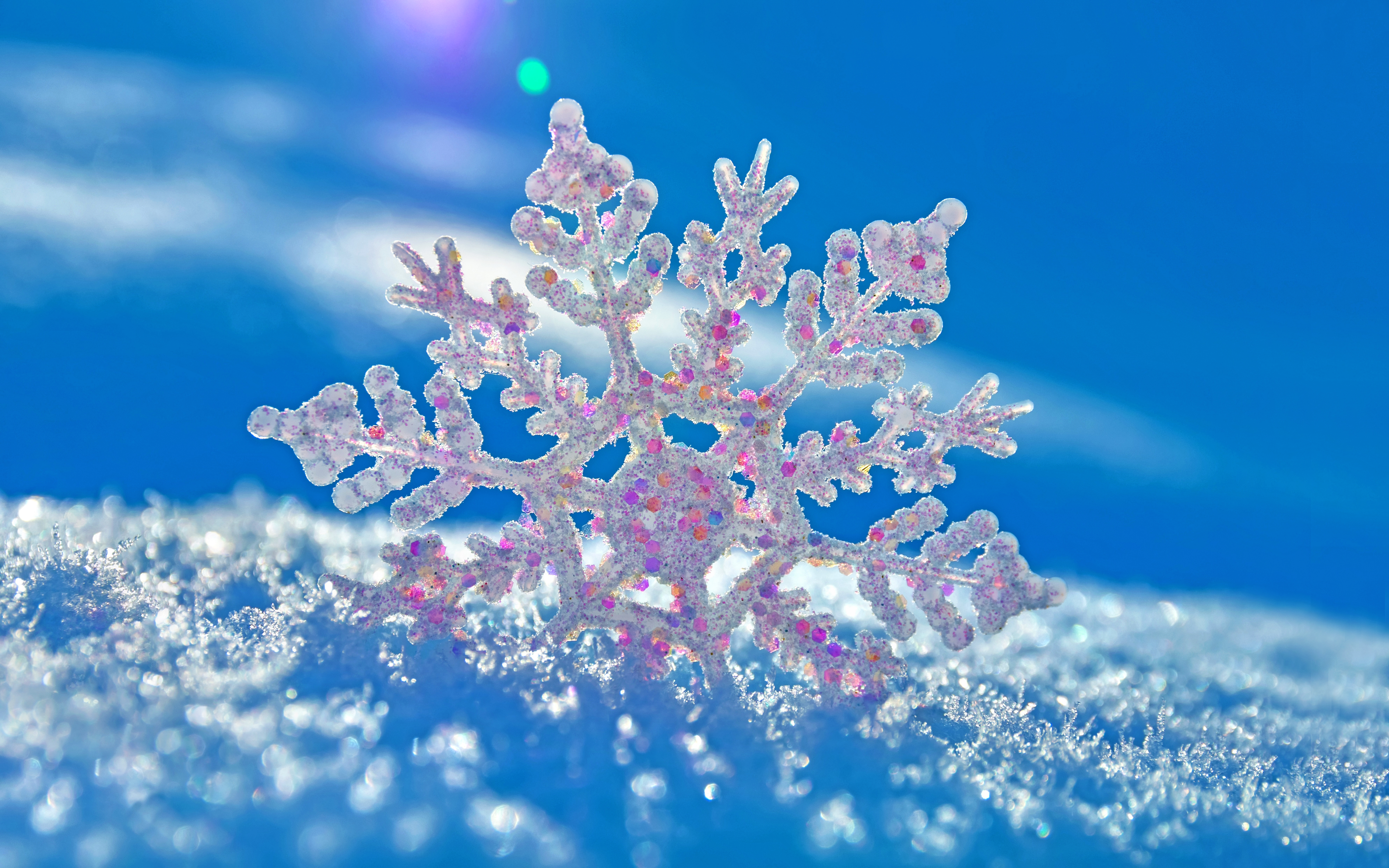 Snowflake Backgrounds For Desktop - HD Wallpaper 
