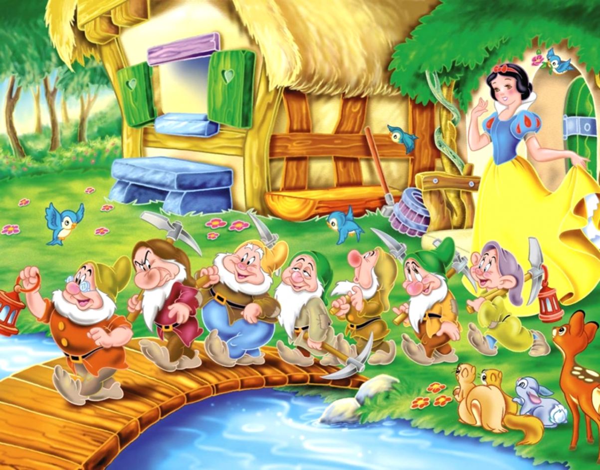 Sfondi E Wallpapers Del Mondo Dei Cartoni Animati - Disney Cartoons Snow White - HD Wallpaper 