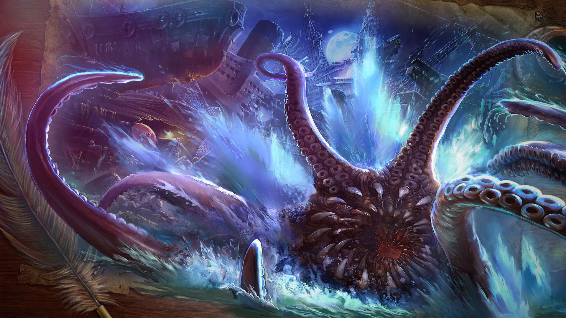 Fantasy Octopus Monster - HD Wallpaper 