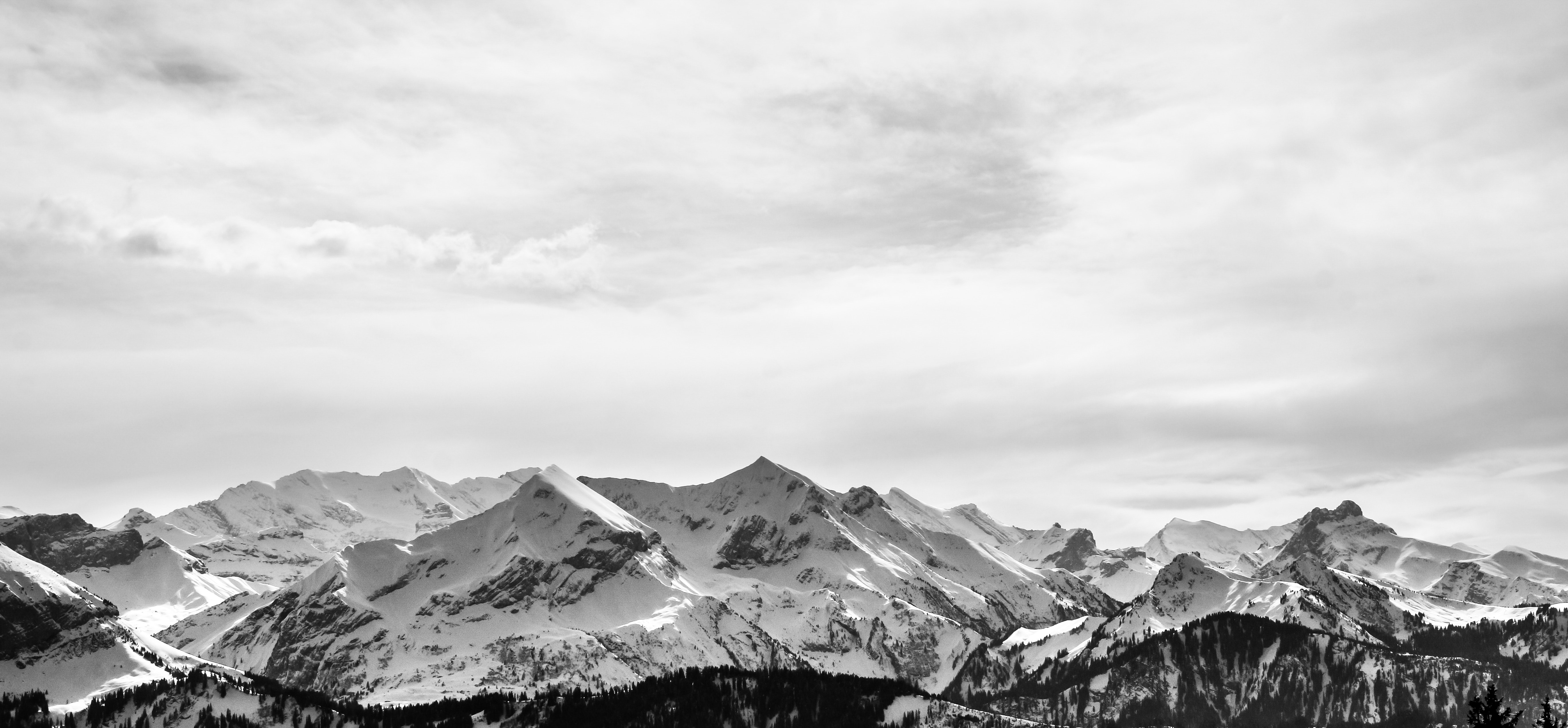 Mountain Black And White - HD Wallpaper 