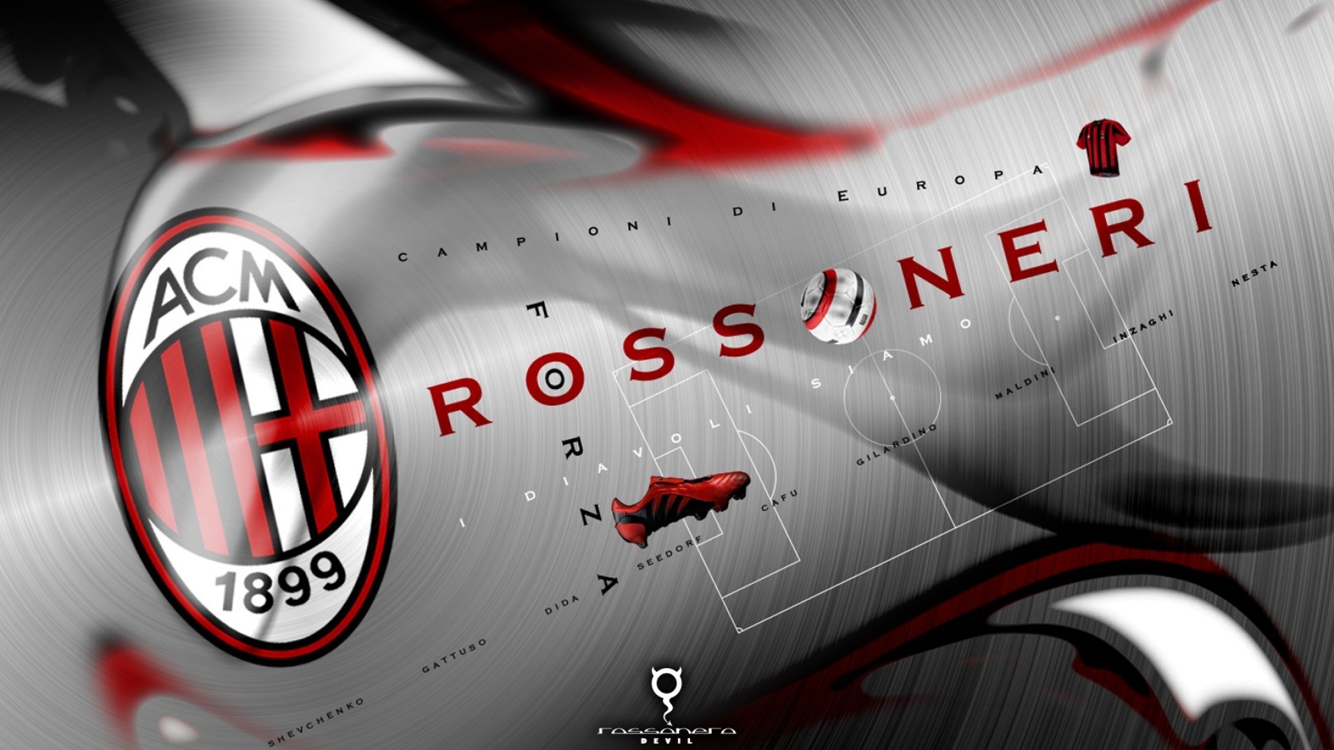 Ac Milan Cool Rossoneri Hd Wallpaper - Desktop Wallpaper Ac Milan - HD Wallpaper 