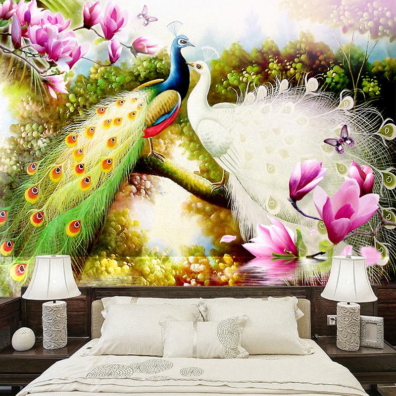 Painting Of Flowers And Birds - HD Wallpaper 
