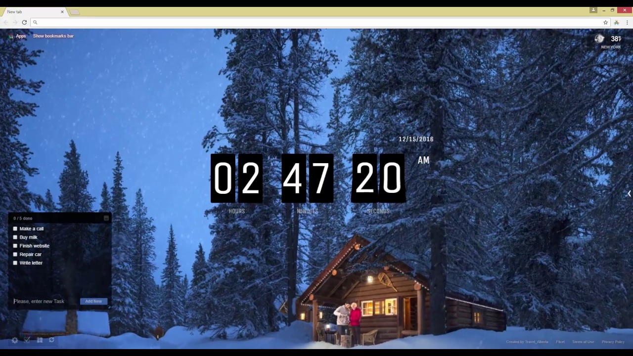 Snowfall Log Cabin Screensaver - HD Wallpaper 