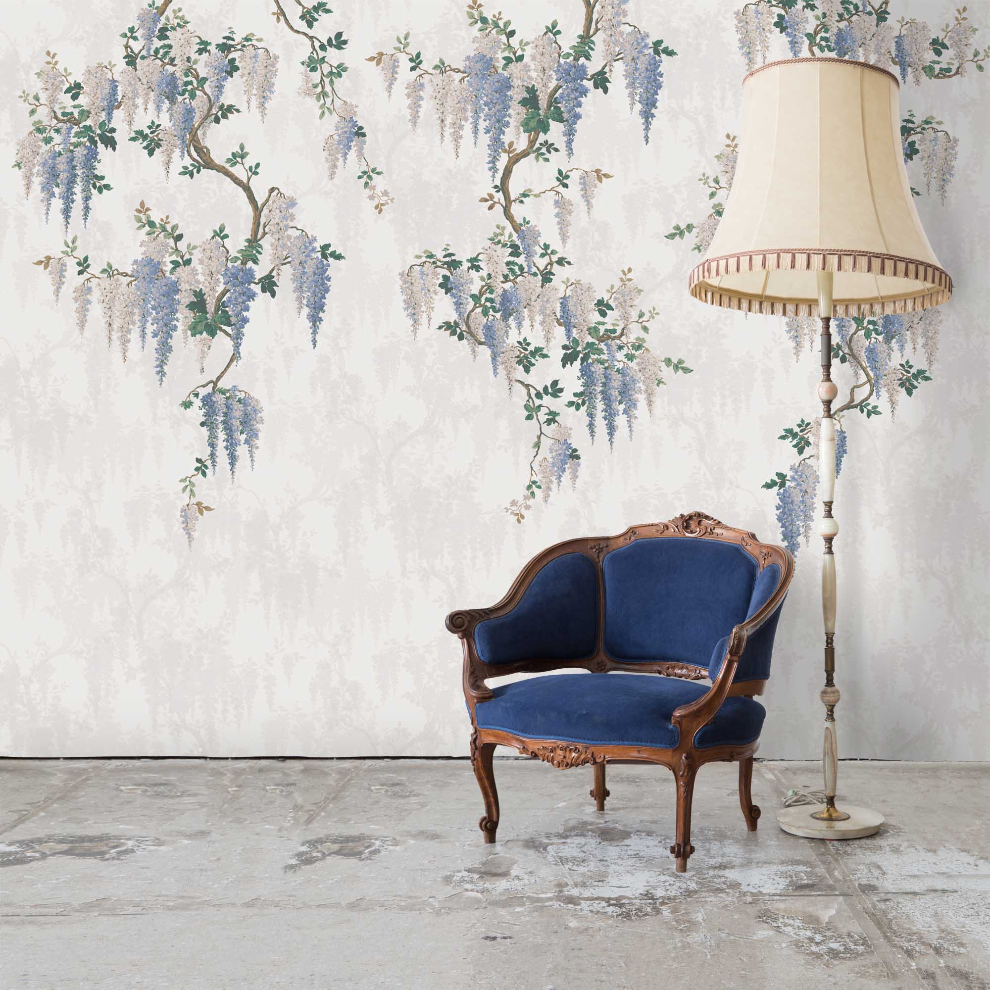 Wisteria Wallpaper At Woodchip & Magnolia In A Living - Woodchip And Magnolia Wallpaper Wisteria - HD Wallpaper 