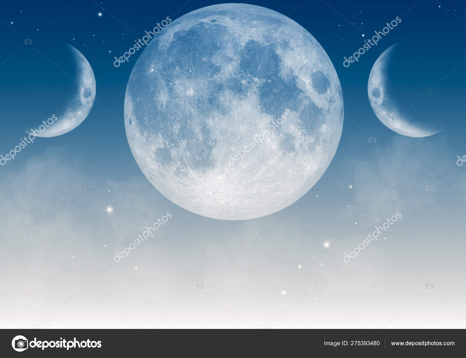 Moon Symbol Blue Realistic - HD Wallpaper 