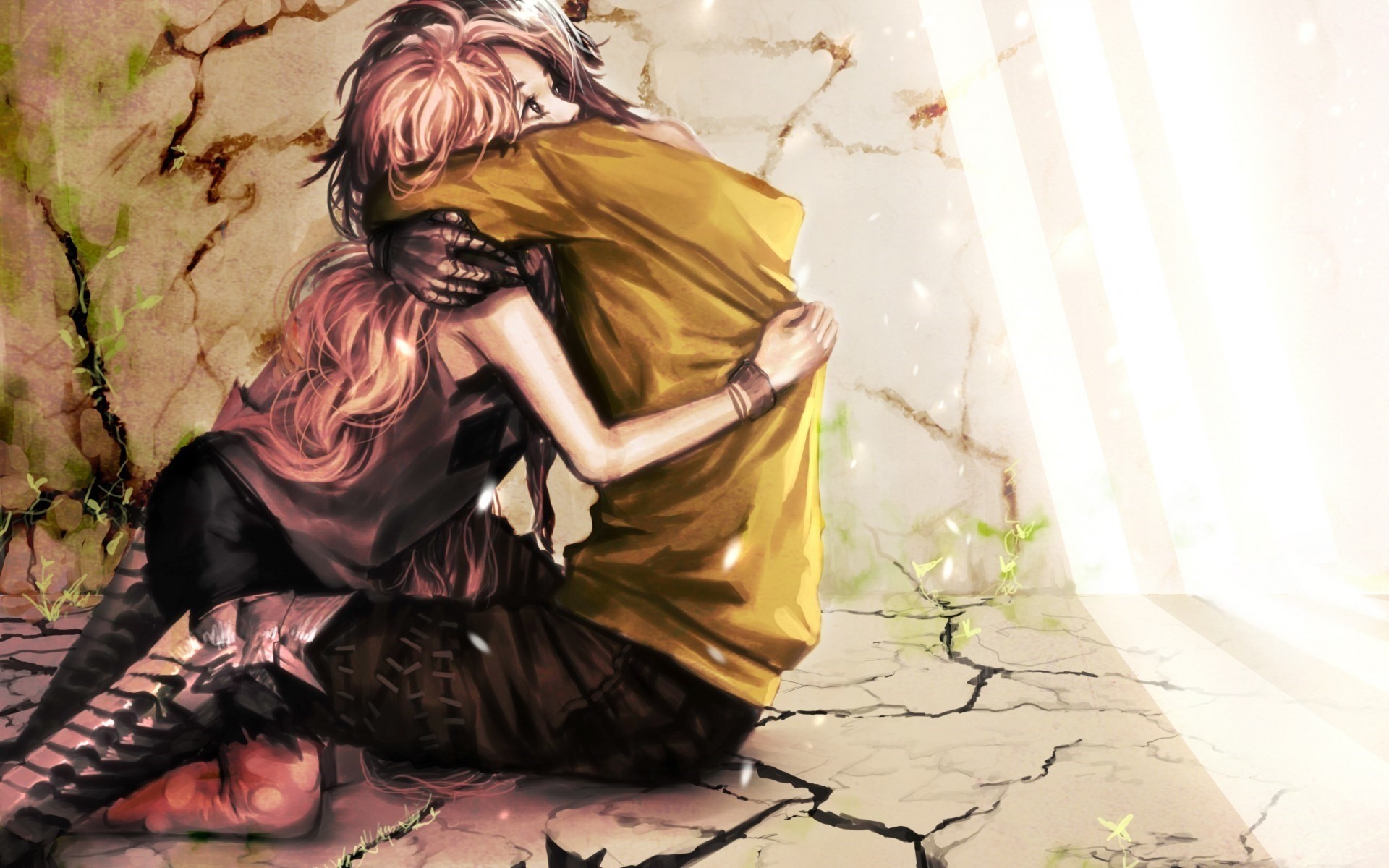 1920x1200, Best Of Anime Girl Hug Love Wide Wallpapers - Boy And Girl Hug - HD Wallpaper 