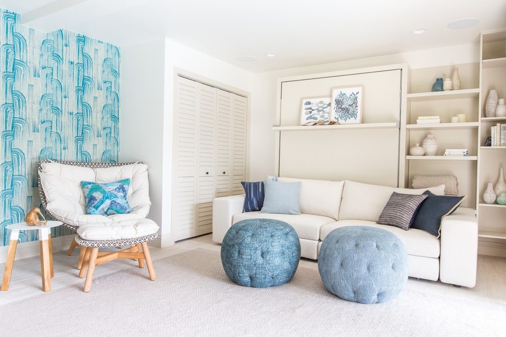 Los Angeles Kelly Wearstler Wallpaper With Contemporary - Living Room - HD Wallpaper 