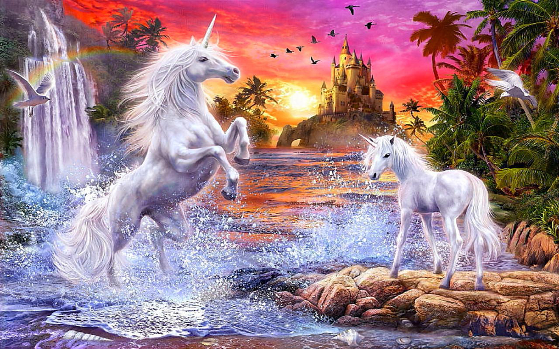 Hd Unicorns Fantasy - HD Wallpaper 