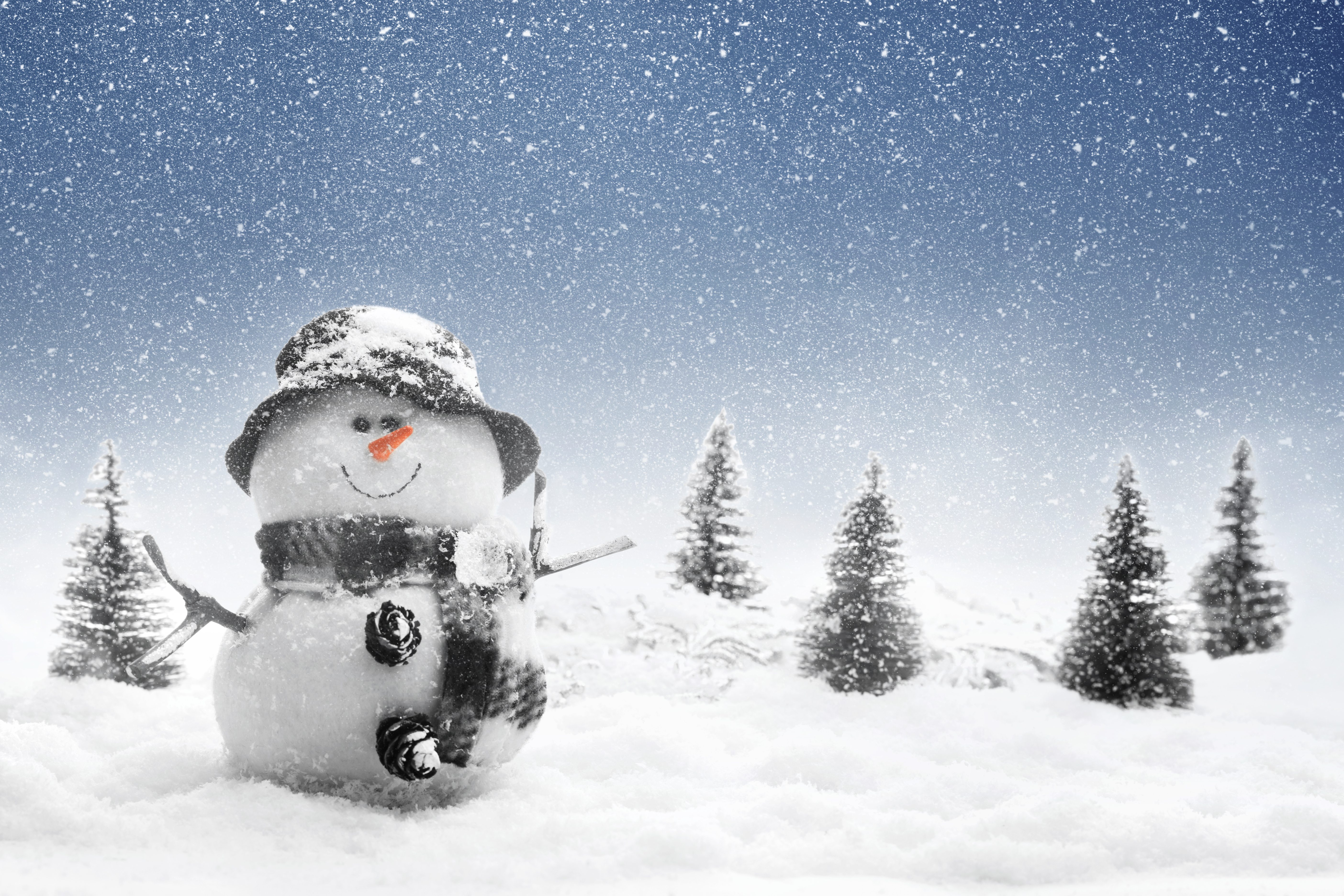 Snowman Hd - HD Wallpaper 
