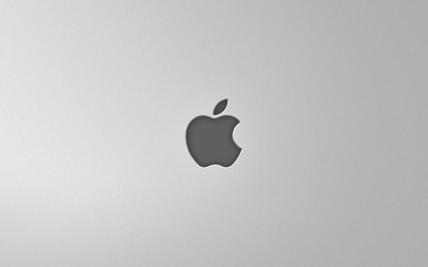 Black Apple Logo On Grey Background - Apple Logo Silver Background -  1440x900 Wallpaper 